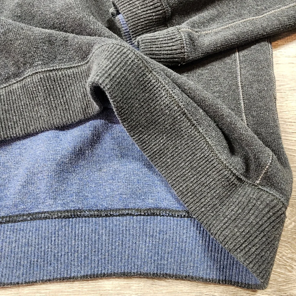 TOMMY BAHAMA Reversible 1/4 Zip Pullover Sweater Blue Grey Gray Men's XXL